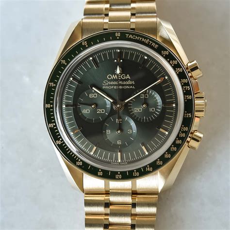 omega speedmaster moonshine green|Omega Speedmaster green dial.